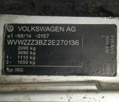 forged VW Passat nameplate